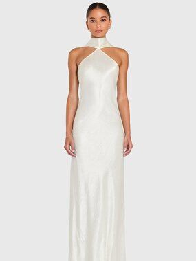 NWT Amanda Uprichard Ashton Maxi Dress - Size M, Ivory